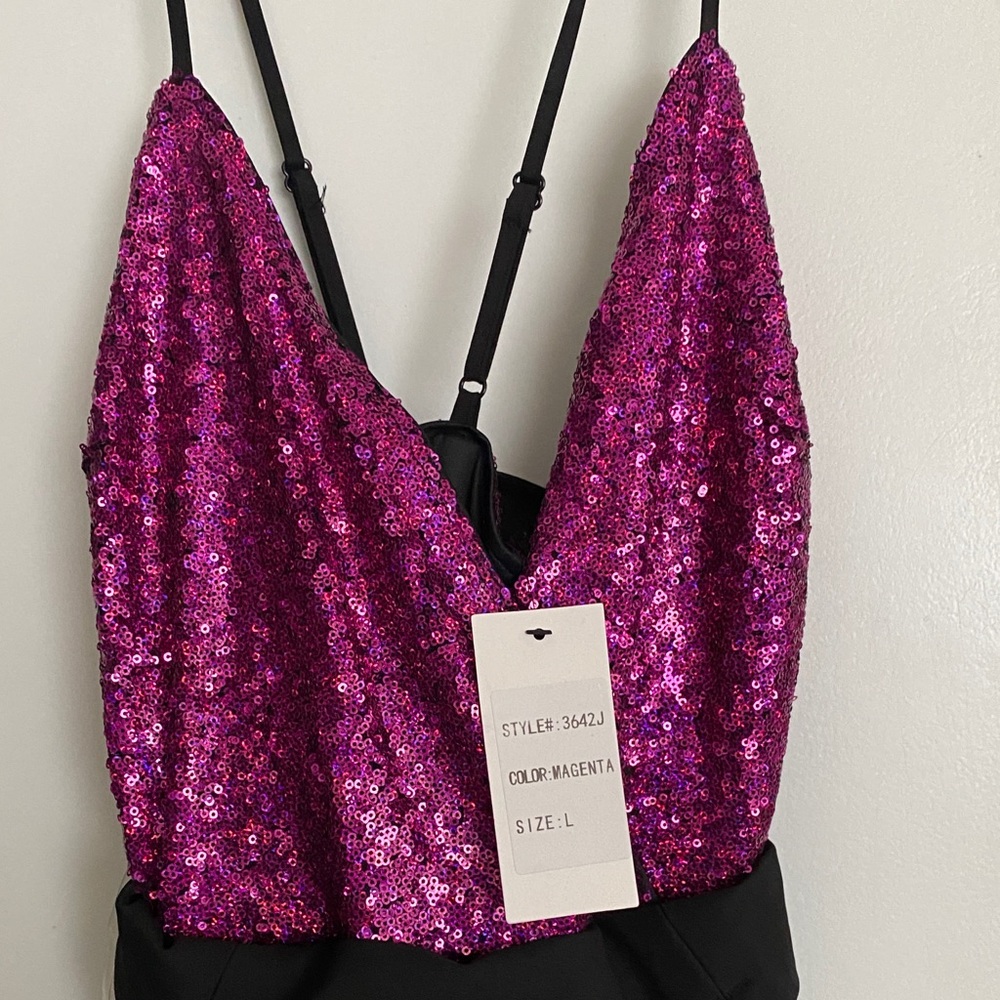 Magenta sequin pantsuit